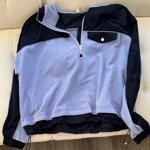 Athleta Two-Tone Quarter-Zip Pullover